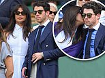 Stylish Priyanka Chopra and Nick Jonas put on a loved-up display as they share a kiss while watching the action on day three of Wimbledon